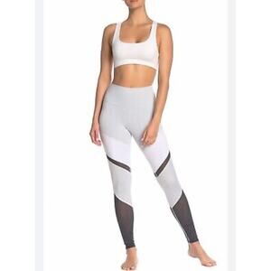 Alo Yoga Leggings Sheila Women Gray S Semi Sheer Compression Running High-Rise